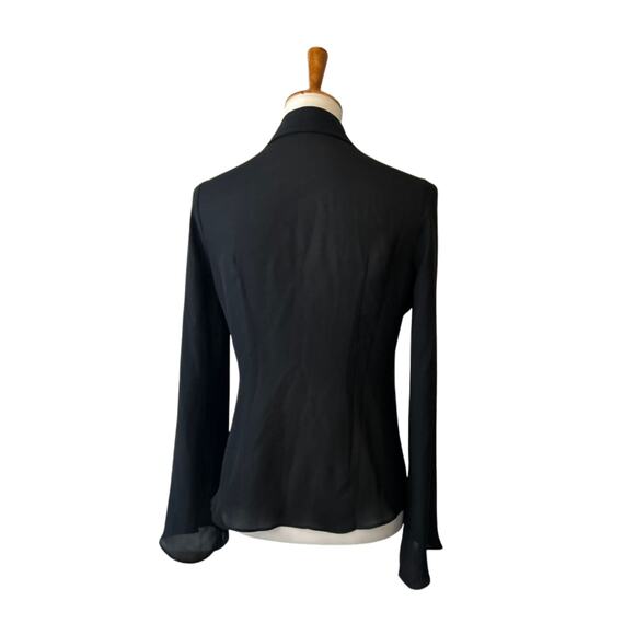 Y2k 100% Silk Pirate Blouse, Size Small, Semi Sheer - Picture 2 of 7